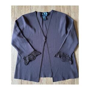 J.A.C. Vtg Brown Lace Cardigan Size Large